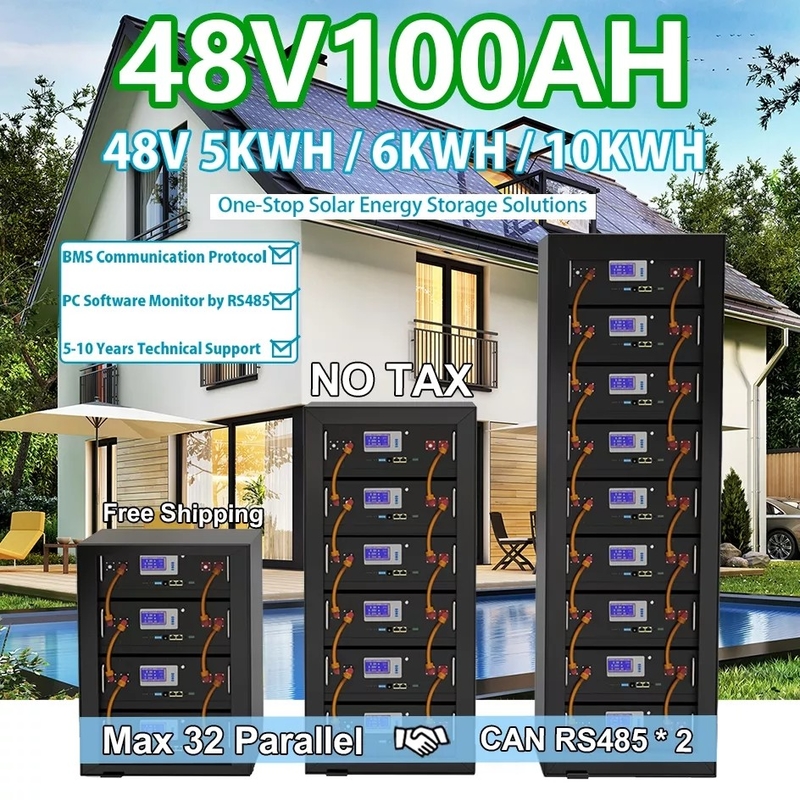 5KW 10KW Lithium Ion Phosphate Battery Pack 12V 48V 100Ah der Solarenergie-Speicher-System-LiFePO4