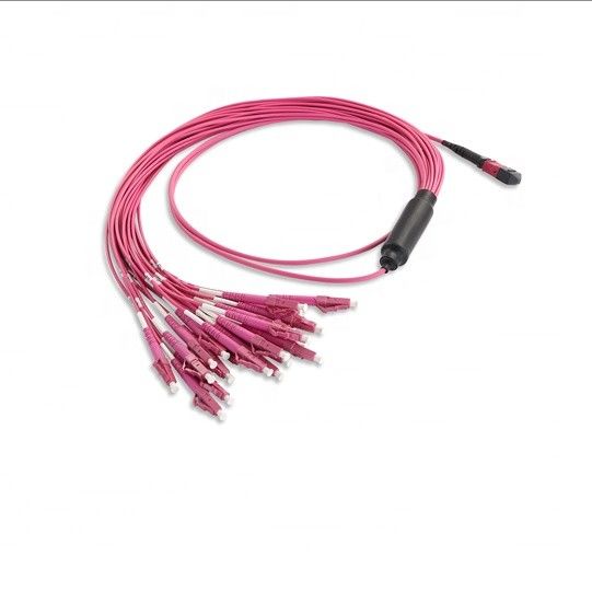 Faser-Optikverbindungskabel-Ausbruch-Kabel-weibliche Buchsen-Art b-Polarität OM4 MMF MPO