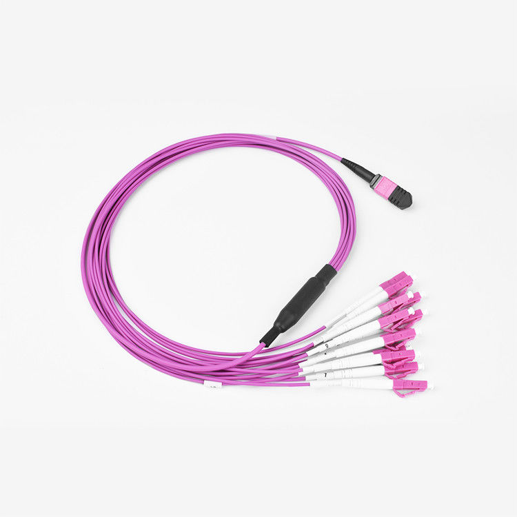 Faser-Optikverbindungskabel-Ausbruch-Kabel-weibliche Buchsen-Art b-Polarität OM4 MMF MPO