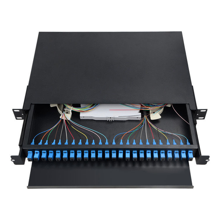 Hafen der FTTH-Faser-Optikschalttafel-ODF 48 19 Zoll-Laufschiene-Gestell-Berg-Fach