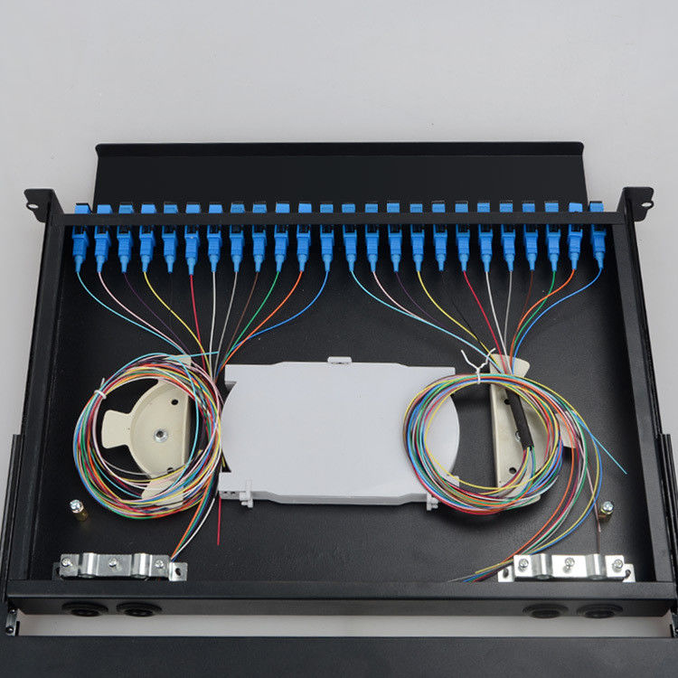 Hafen der FTTH-Faser-Optikschalttafel-ODF 48 19 Zoll-Laufschiene-Gestell-Berg-Fach