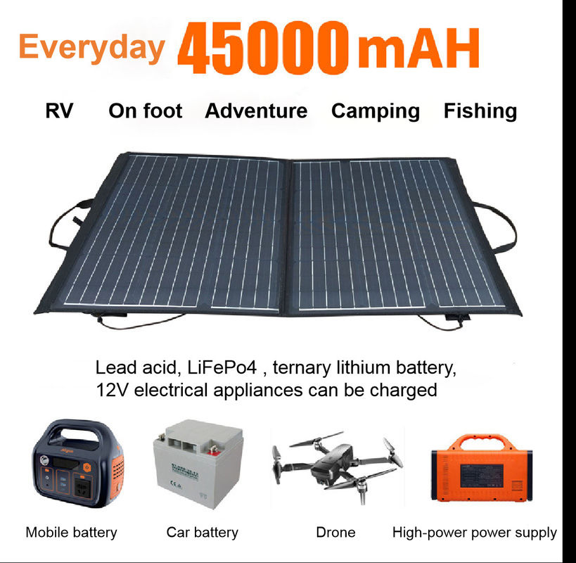 Doppel-100w 5V 2.1A USB tragbare Falte 2 des wasserdichten Solar- PV-Platten-Ladegerät-