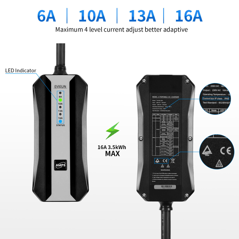 Tragbare Art des Elektroauto-Ladegerät-16A/32A - (Iec 62196-2) schnelles tragbares Ladegerät 2 für Haus