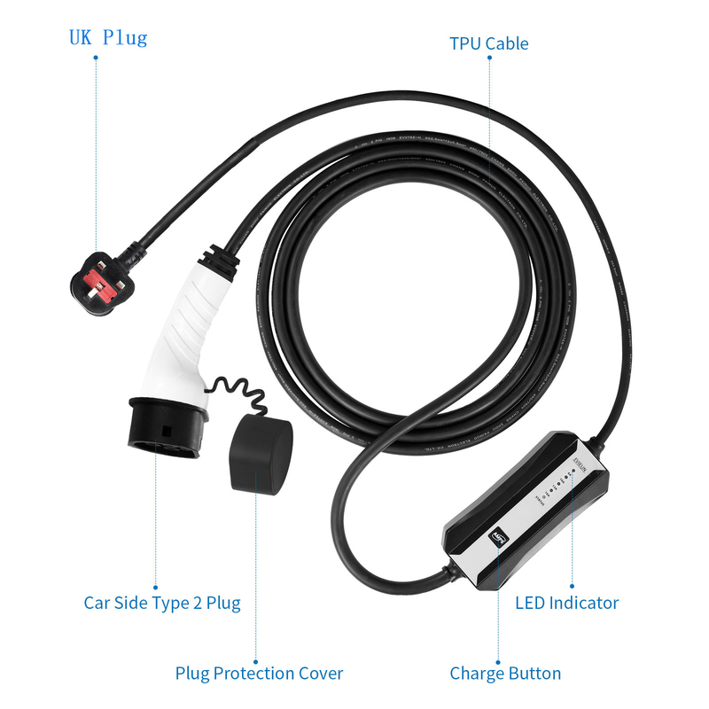 Tragbare Art des Elektroauto-Ladegerät-16A/32A - (Iec 62196-2) schnelles tragbares Ladegerät 2 für Haus