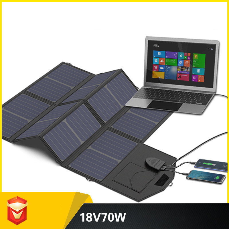 der Solarenergie-70W parallelen Schnittstelle System-kompatibles Notizbuch der faltbaren Sonnenkollektor-des Ladegerät-5V USB