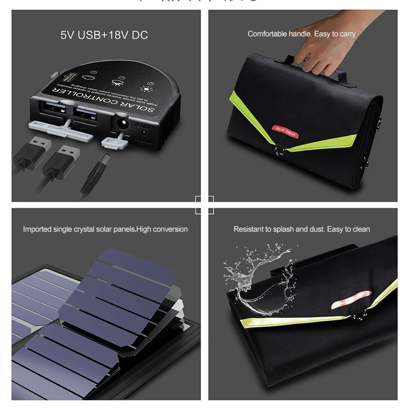 der Solarenergie-70W parallelen Schnittstelle System-kompatibles Notizbuch der faltbaren Sonnenkollektor-des Ladegerät-5V USB
