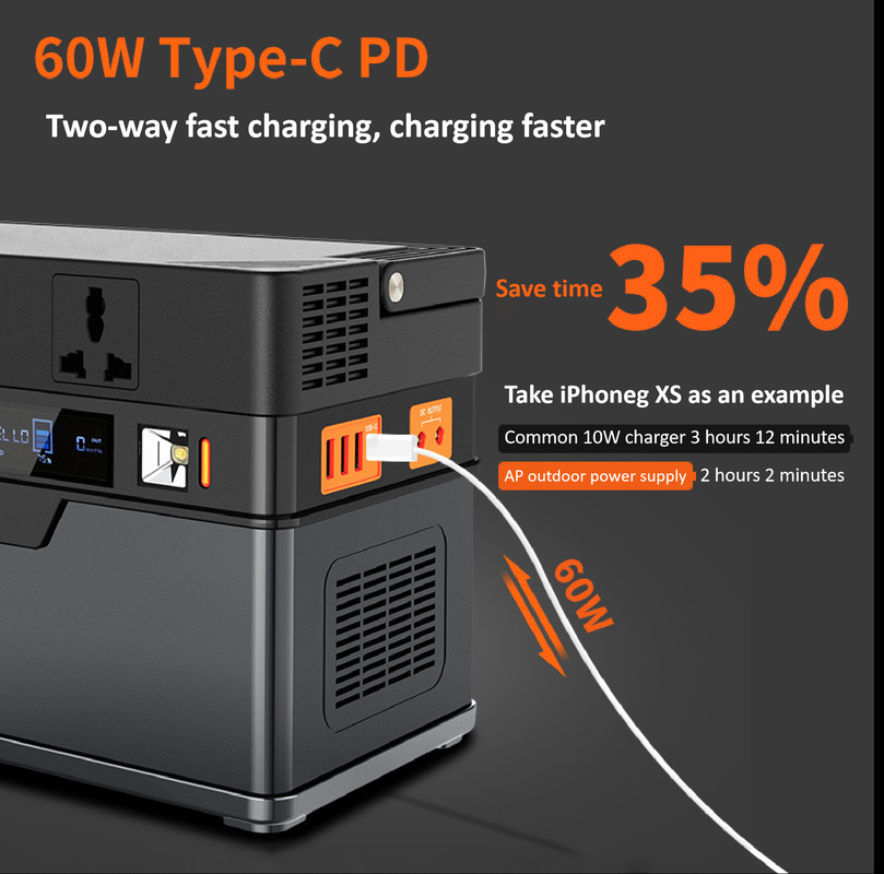 tragbarer 500Wh Kraftwerk-beweglicher Lithium-Batterie-Solarsatz für RV Kampieren im Freien